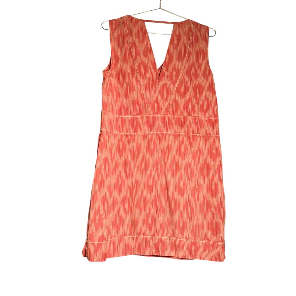 Toad&Co Shakti Dress Large Organic Cotton Sleeveless Ikat Red Coral Breeze 2019
